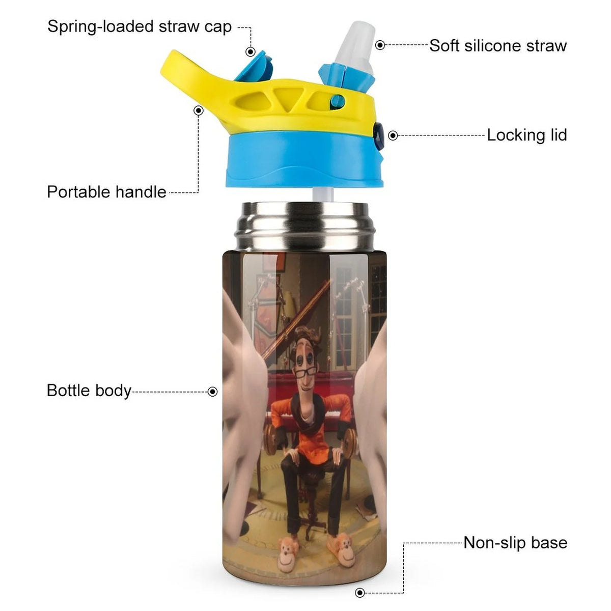 Insulated Stainless Steel Water Bottle with Straw W6235
