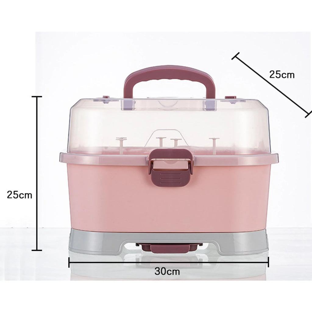 Baby Bottle Drying Organizer Holder with Cleaning Brush O4652