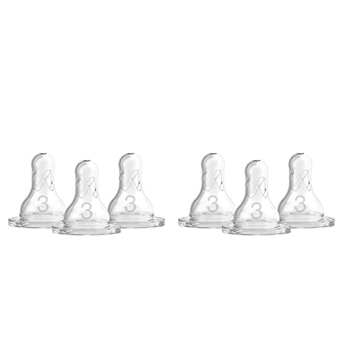 Natural Flow Silicone Baby Bottle Nipples, 6 Pack M766930