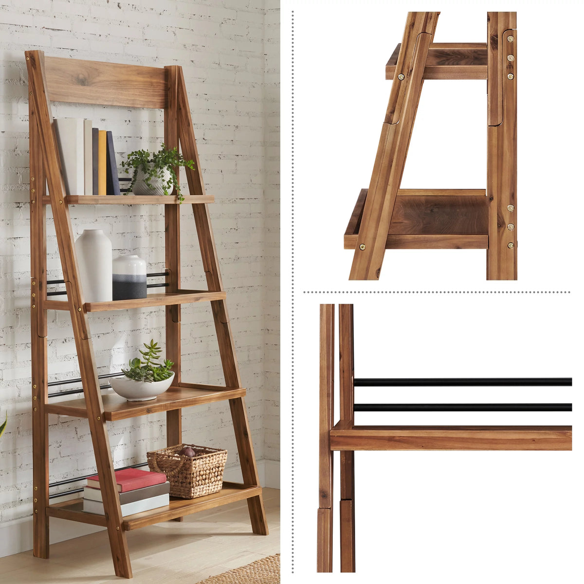 4-Tier Tall Ladder Bookshelf (Walnut) R206082