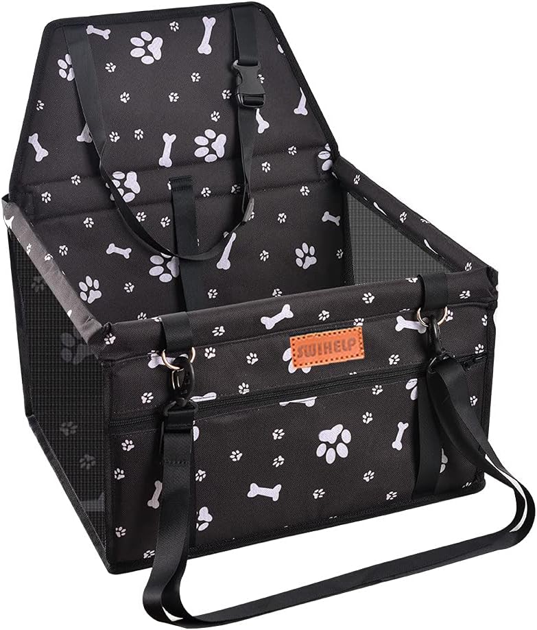 Pet Car Booster Seat Travel Carrier Cage, Oxford Folding Soft Washable Travel Bags L2847