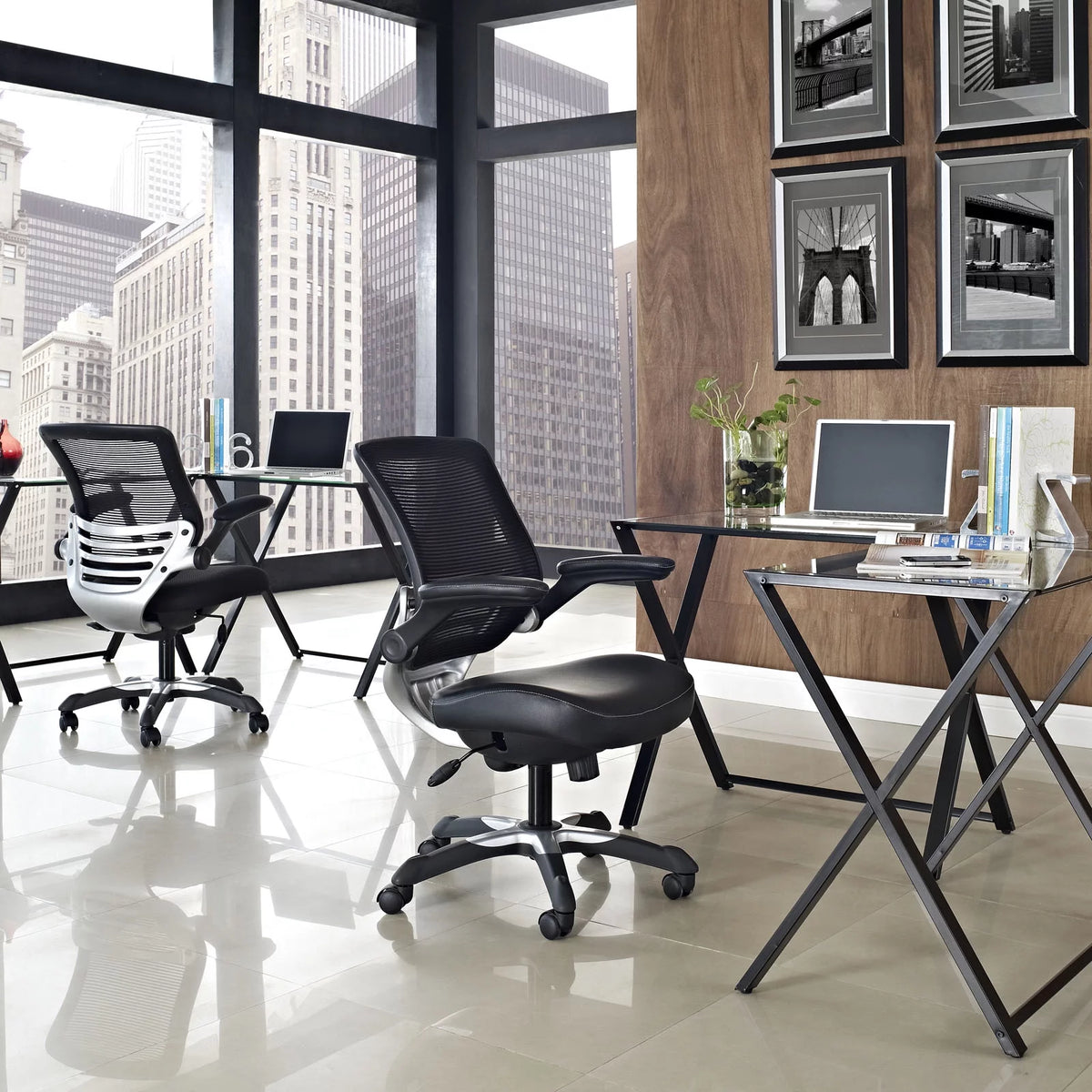 Black Vinyl Office Chair A19956