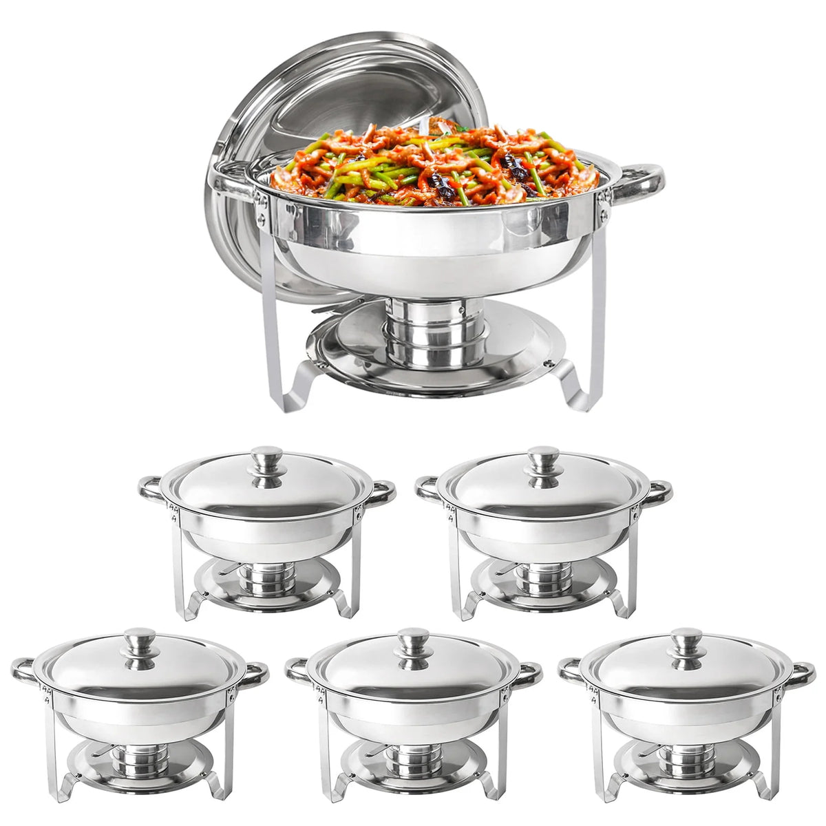 5Qt 4-Pack Stainless Steel Chafing Dish Buffet Set S638411