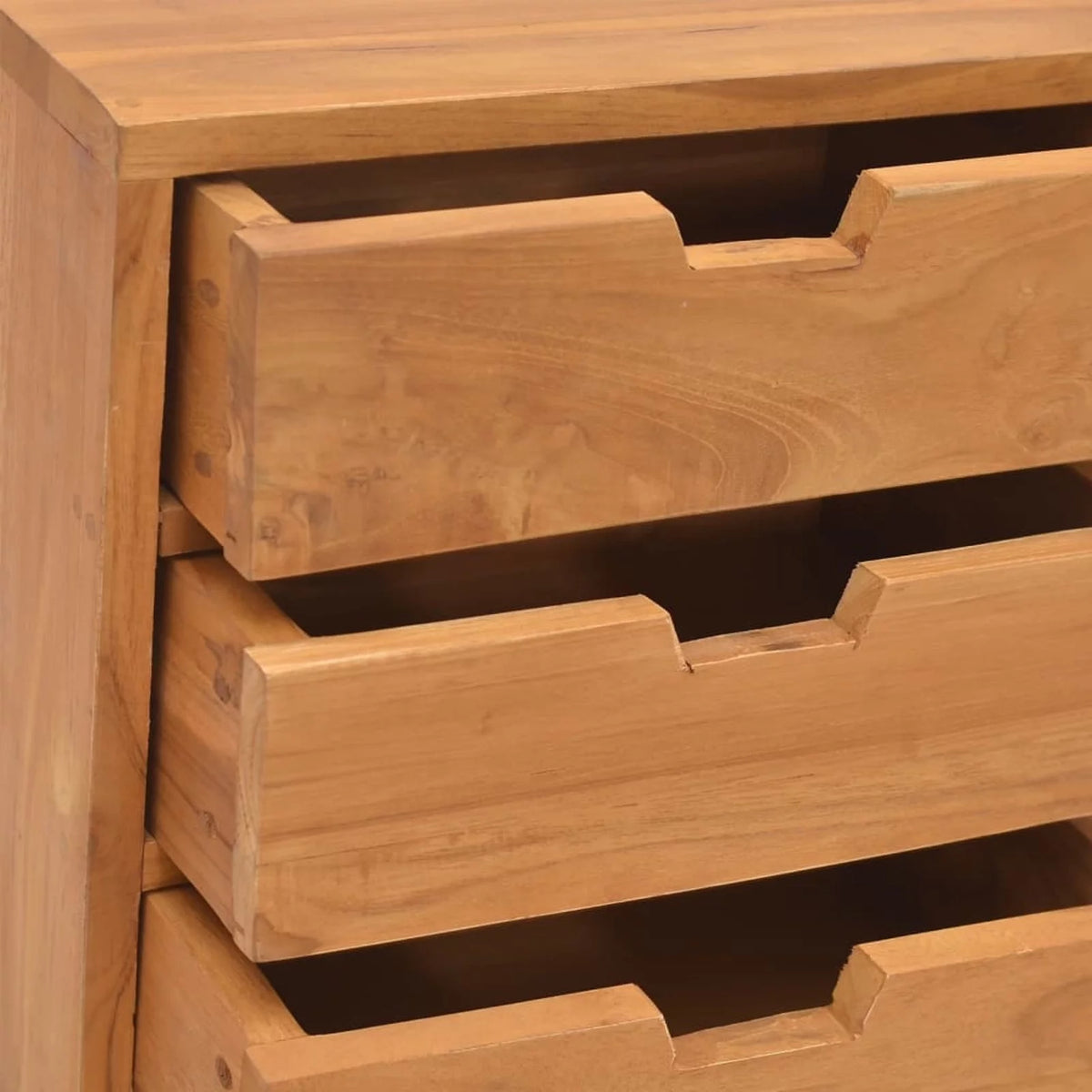 Teak Wood 3 Drawer Bedside Cabinet S58677