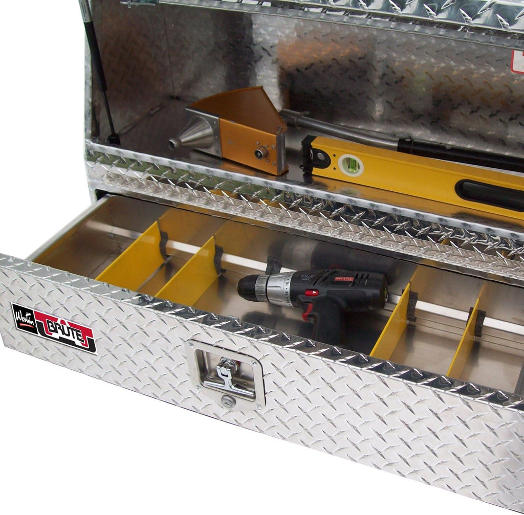 48" Contractor TopSider Tool Box with Doors & Drawers, Polished Aluminum Q76449