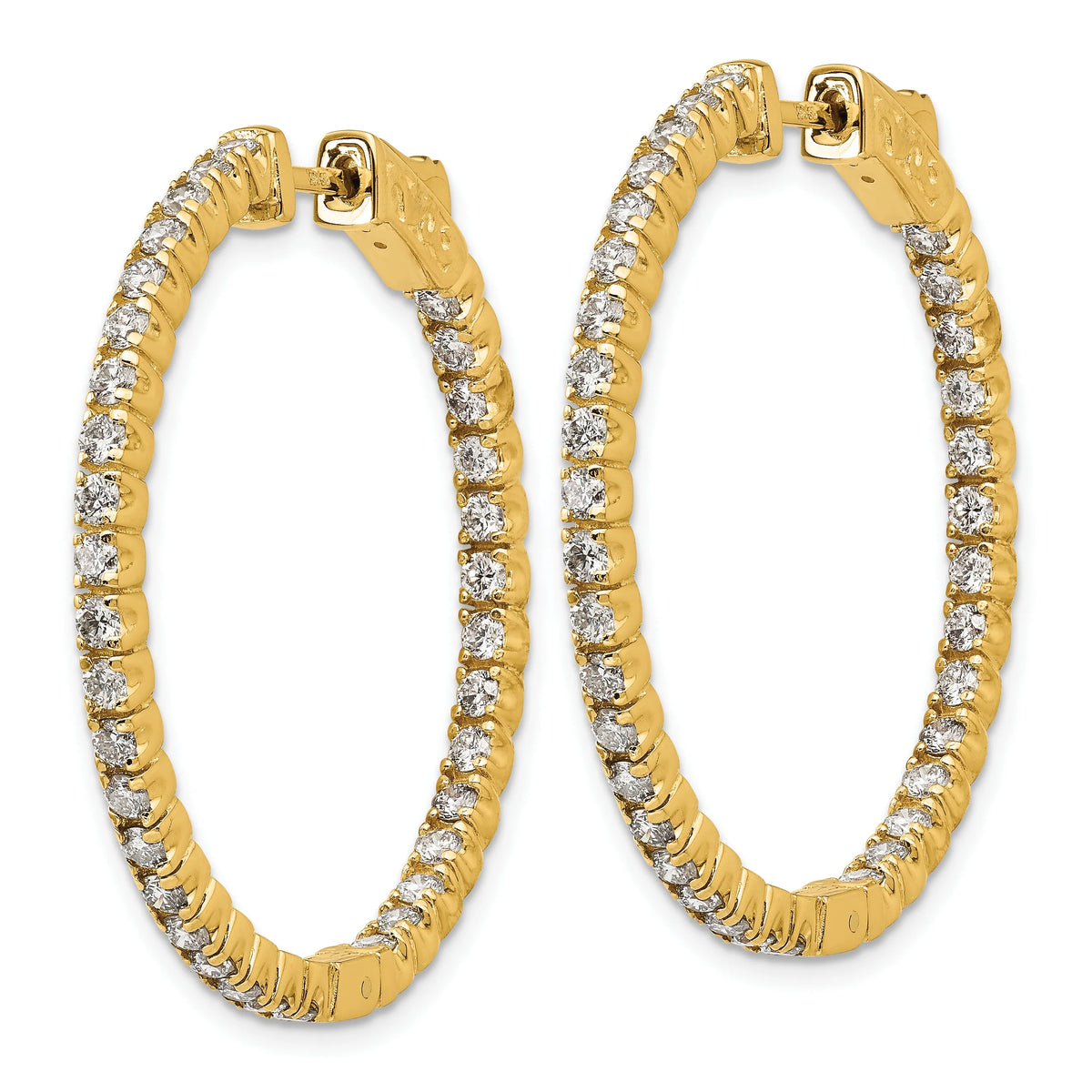 14k Yellow Gold Diamond Hoop Earrings J353459