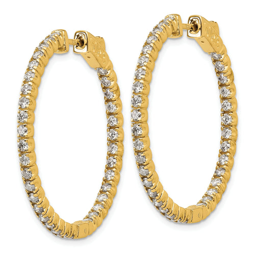 14k Yellow Gold Diamond Hoop Earrings J353459