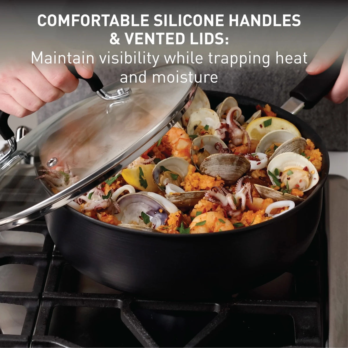12 inch Hard Anodized Non-Stick Fry Pan with Lid E65118