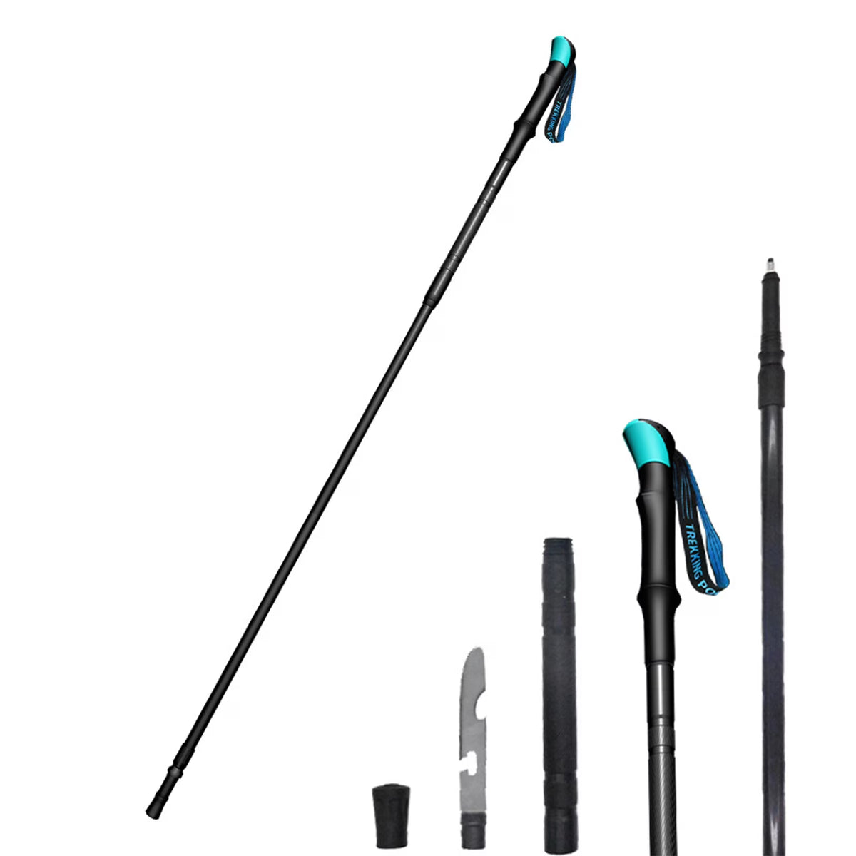 Telescopic Trekking Poles Collapsible Walking Stick Aluminum Alloy H683015