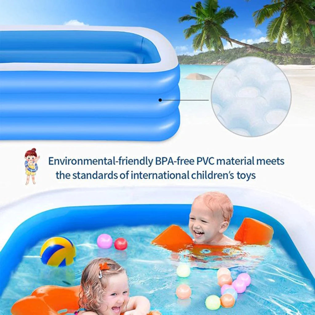 Inflatable Kiddie Pool 71 x 51 x 24 Rectangle Swimming Pool T85065