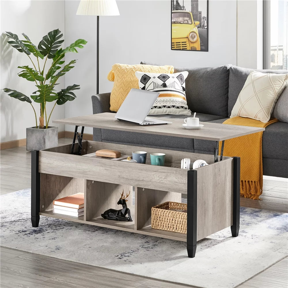 47.5" Lift Top Coffee Table with 3 Storage Compartments N900