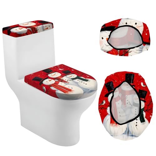 Christmas Toilet Lid Cover, Washable Toilet Seat Cover, Toilet Tank Protector C6142