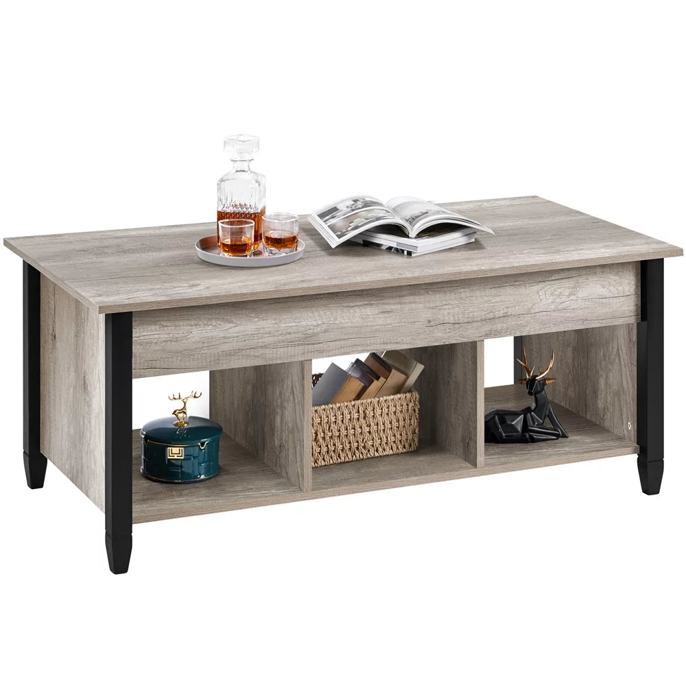 47.5" Lift Top Coffee Table with 3 Storage Compartments N900