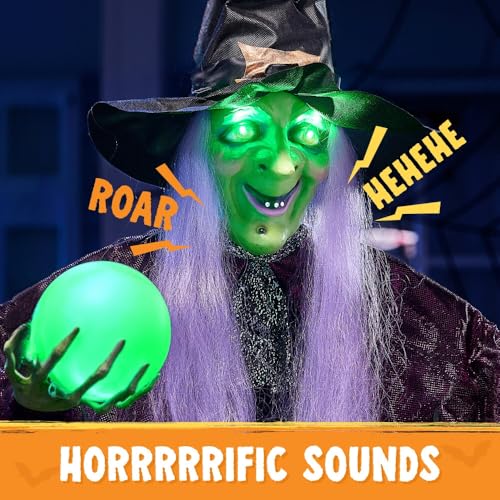 78" Hanging Witch Halloween Decoration with Light Up Eyes A8191
