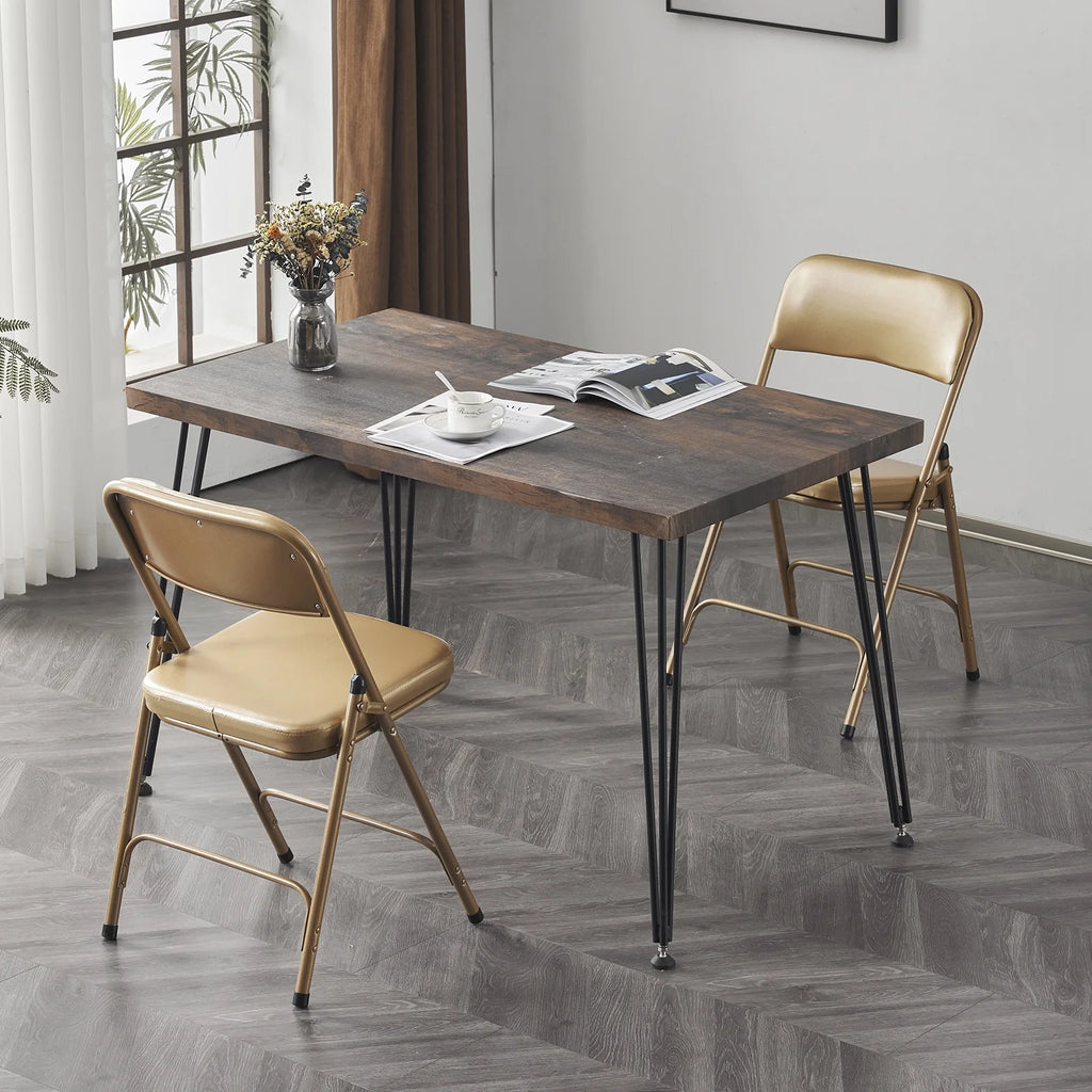 2 Pack Metal Folding Chairs with Padded Seat and Back J6780