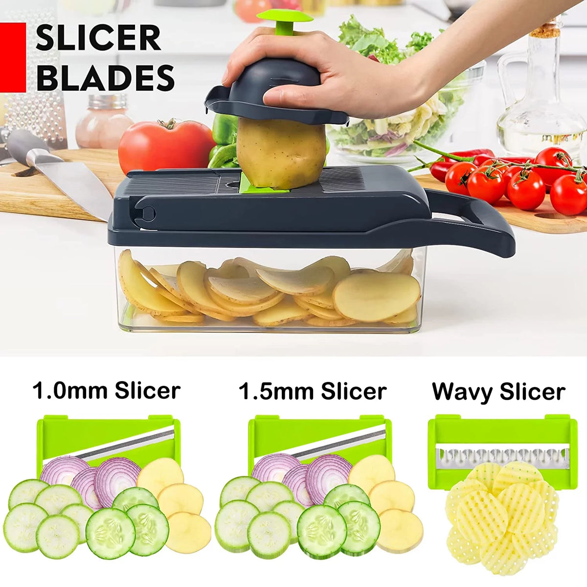 14 in 1 Vegetable Chopper with Container Y213