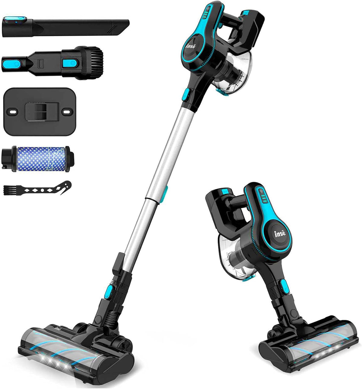 Cordless Vacuum Cleaner, Lightweight 6 in 1 Stick Vacuum with 2200mAh Rechargeable Battery, Red B762
