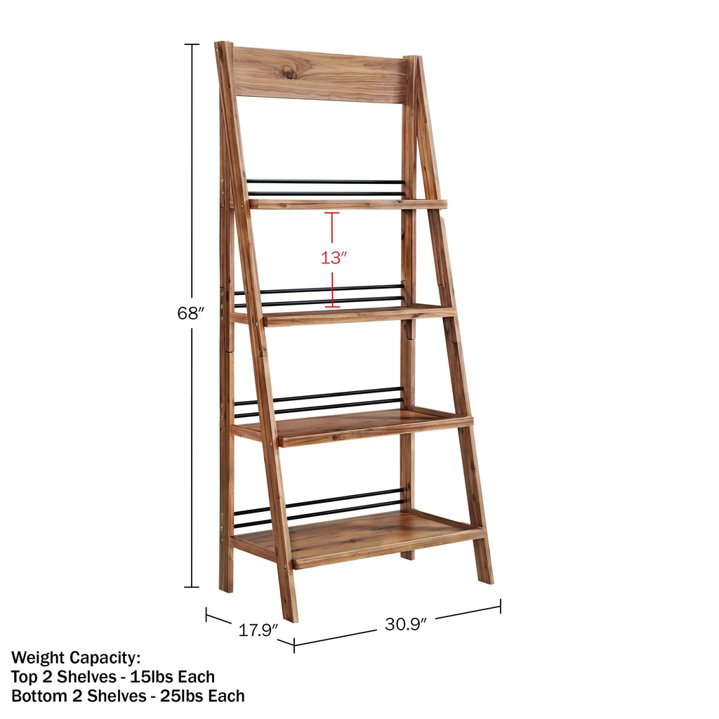 4-Tier Tall Ladder Bookshelf (Walnut) R206082