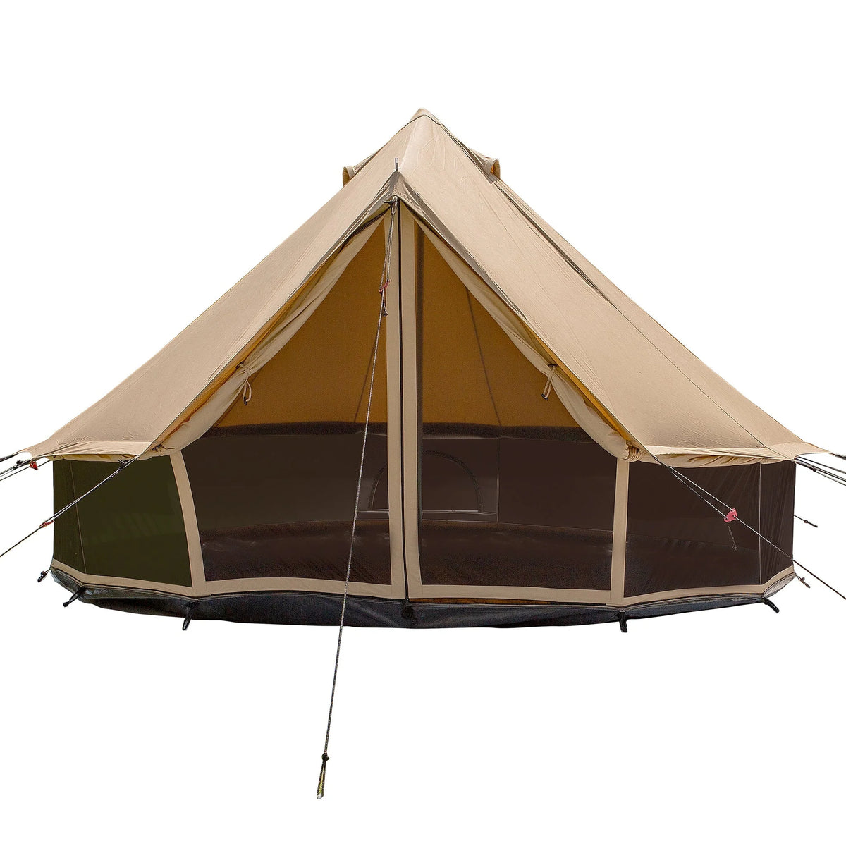 10' Desert Red Cotton Canvas Bell Tent with Stove Jack F156841