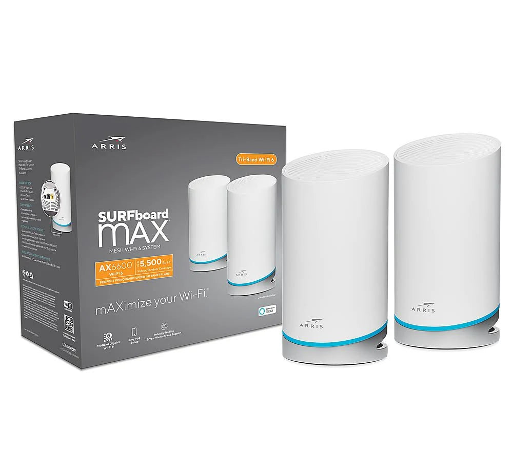 Surfboard Max AX6600 Tri-Band Wi-Fi 6 Mesh Router Z17649