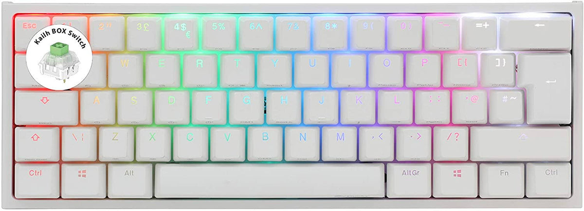 Pure White RGB Backlit Box Jade Switch Keyboard Y675