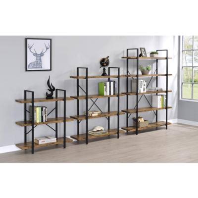 Antique Nutmeg and Black 4-Shelf Bookcase P5647