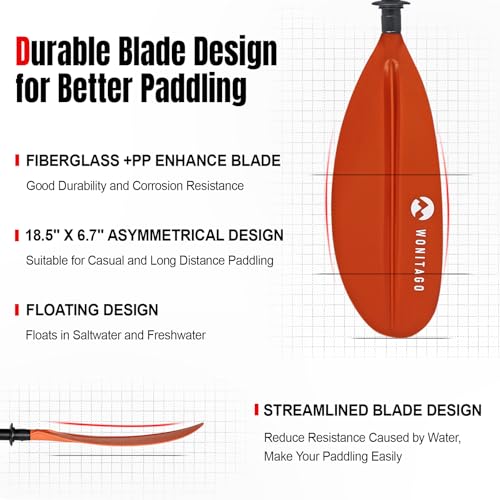 Aluminum Shaft PP Blade Floating Kayak Paddle U40878