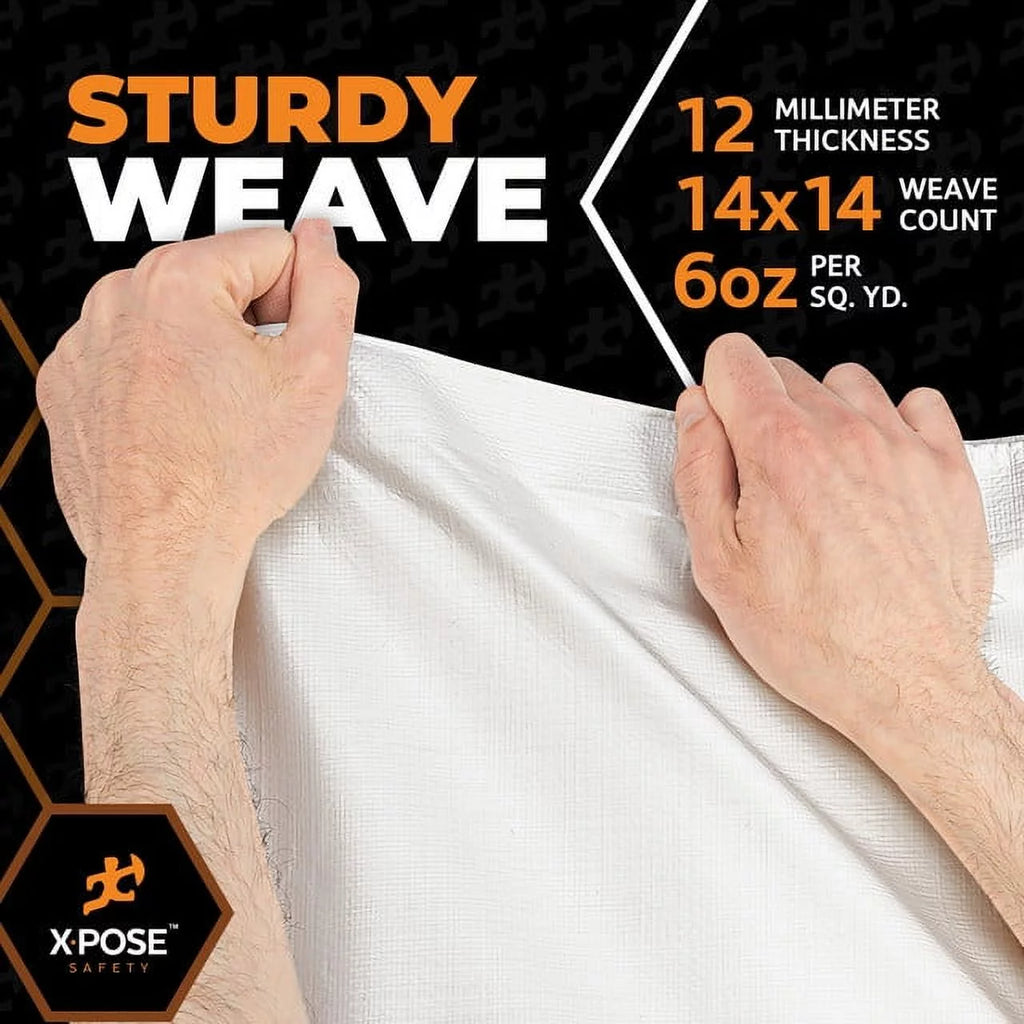 White Heavy Duty 10' x 20' Waterproof 12 Mil Poly Tarp U925