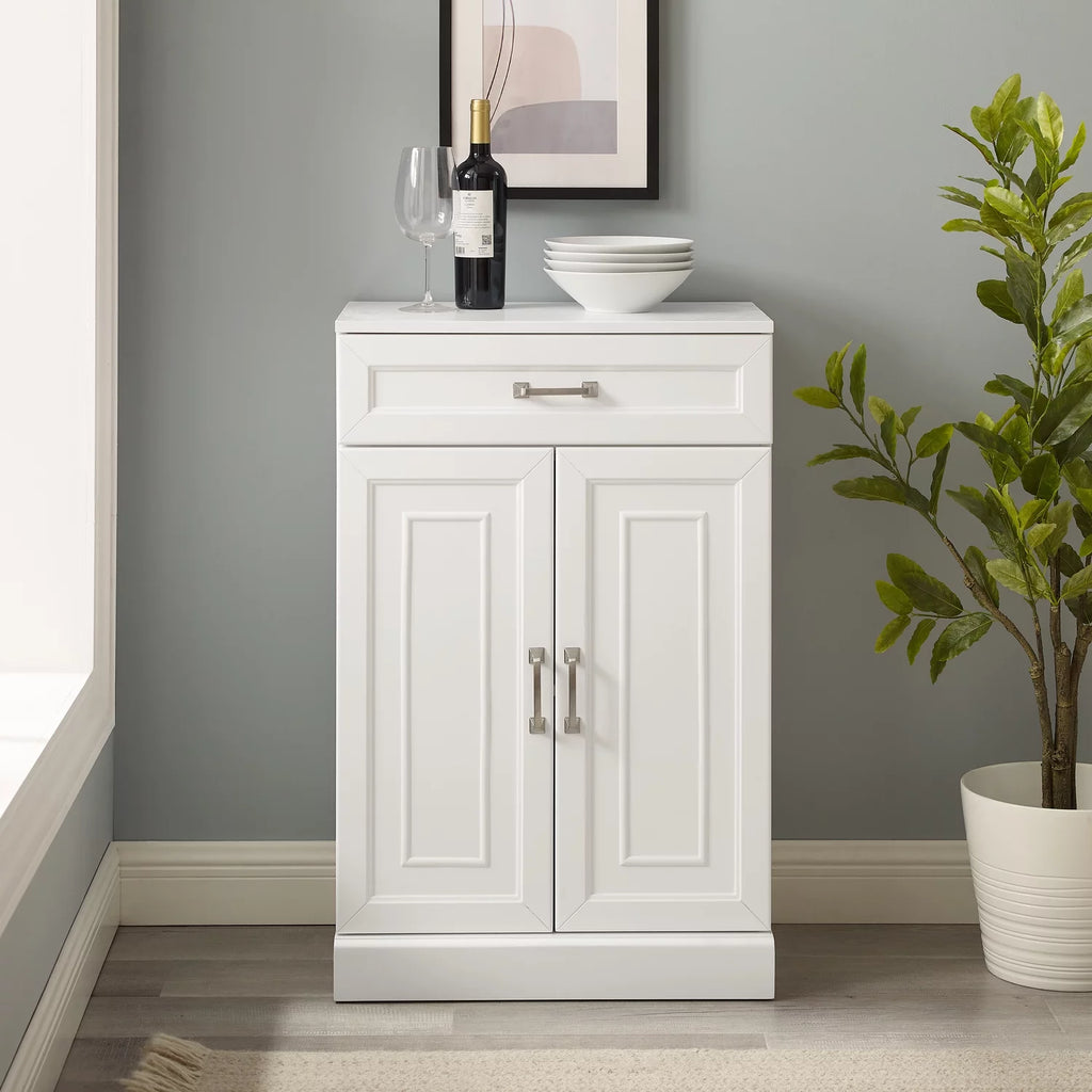 White Wood Storage Cabinet L76231