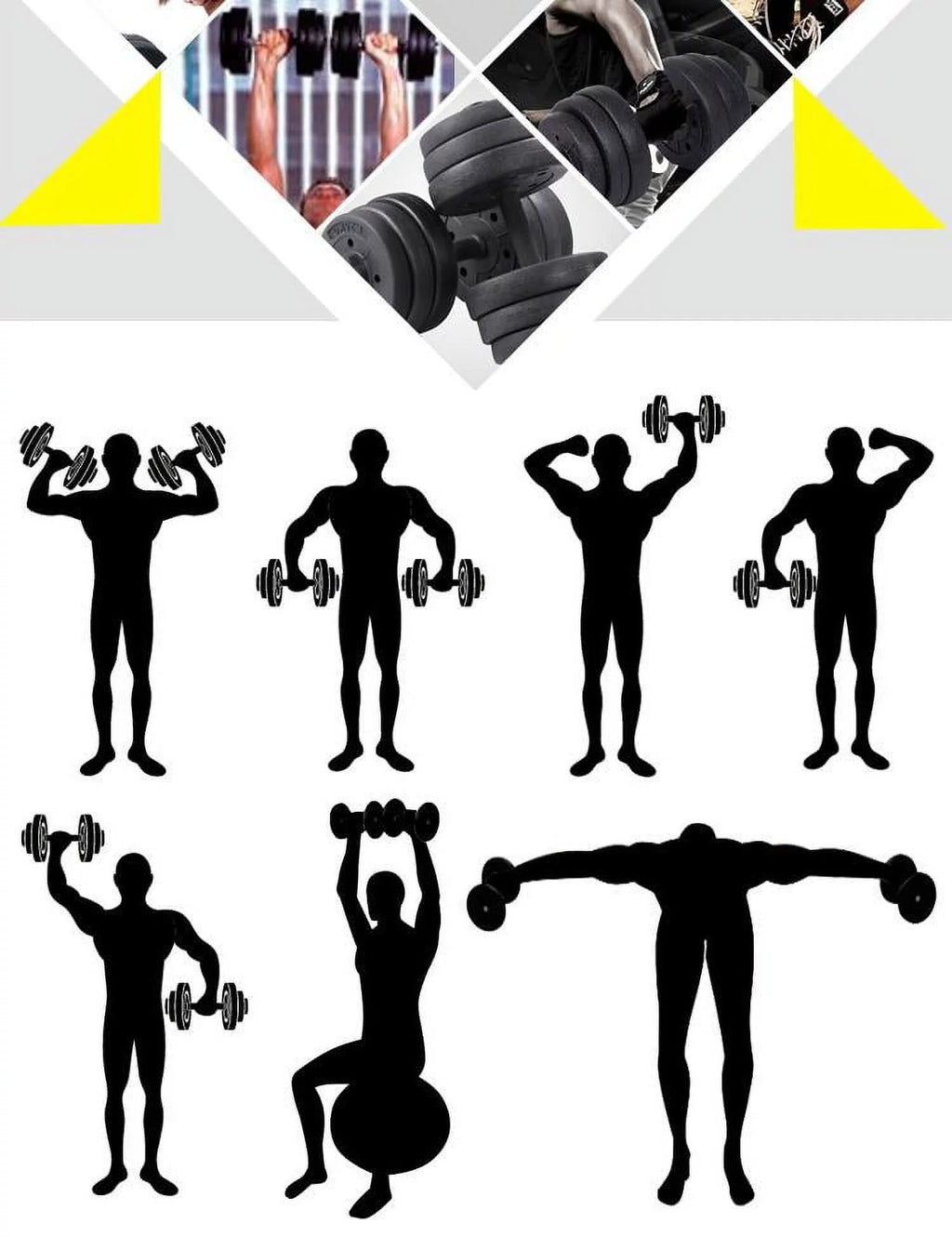 Adjustable Dumbbell Free Weight Set, Black J618
