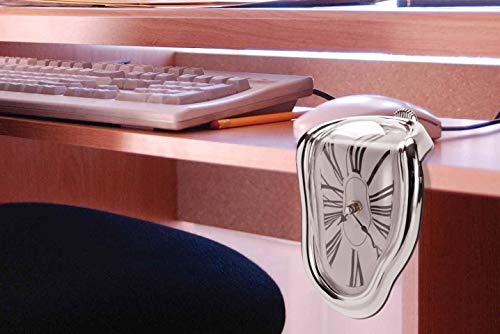 Silver Melted Clock V338106