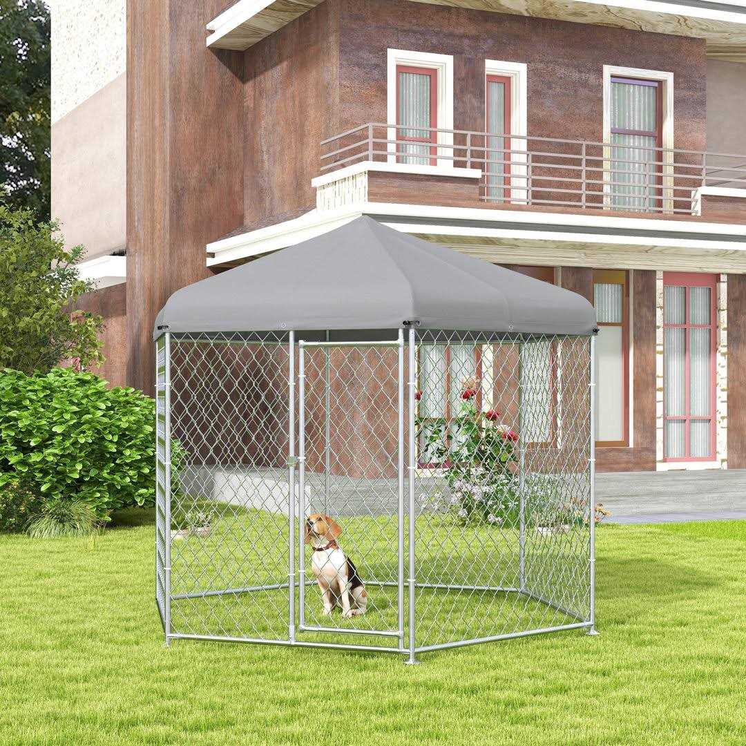 Large Outdoor Dog Kennel with Waterproof UV Resistant Roof M31519