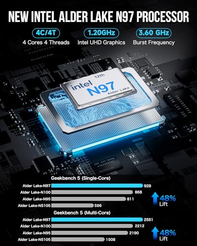Mini PC N97 Windows 11 Pro 12GB DDR5 512GB SSD F114798