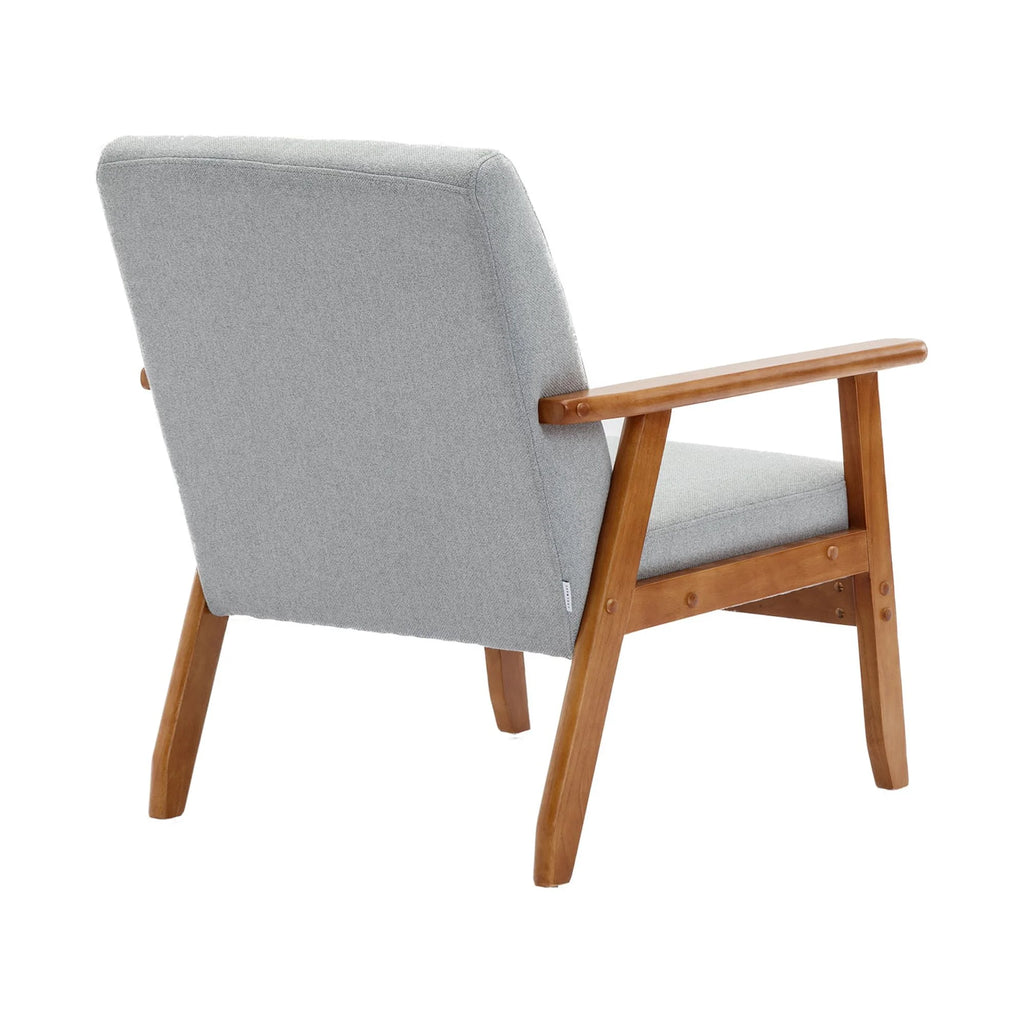 Accent Chairs Set of 2 with Side Table, Wood and Fabric Armchairs K76000