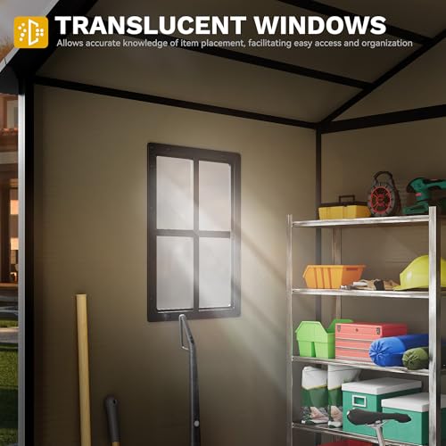 6x4.4 FT Resin Storage Shed with Lockable Door and Vents E724697