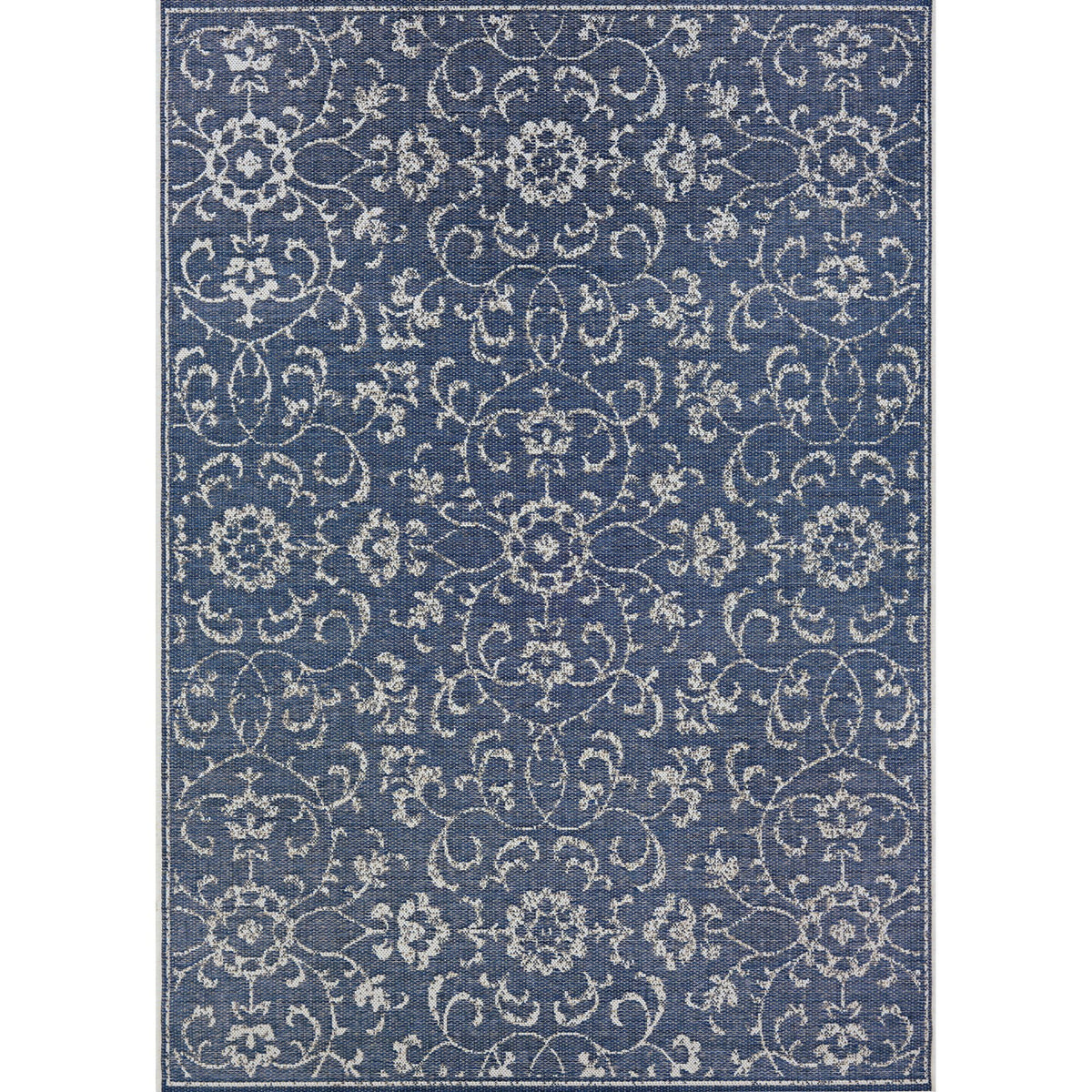 Navy-Ivory Indoor / Outdoor Area Rug Q7618