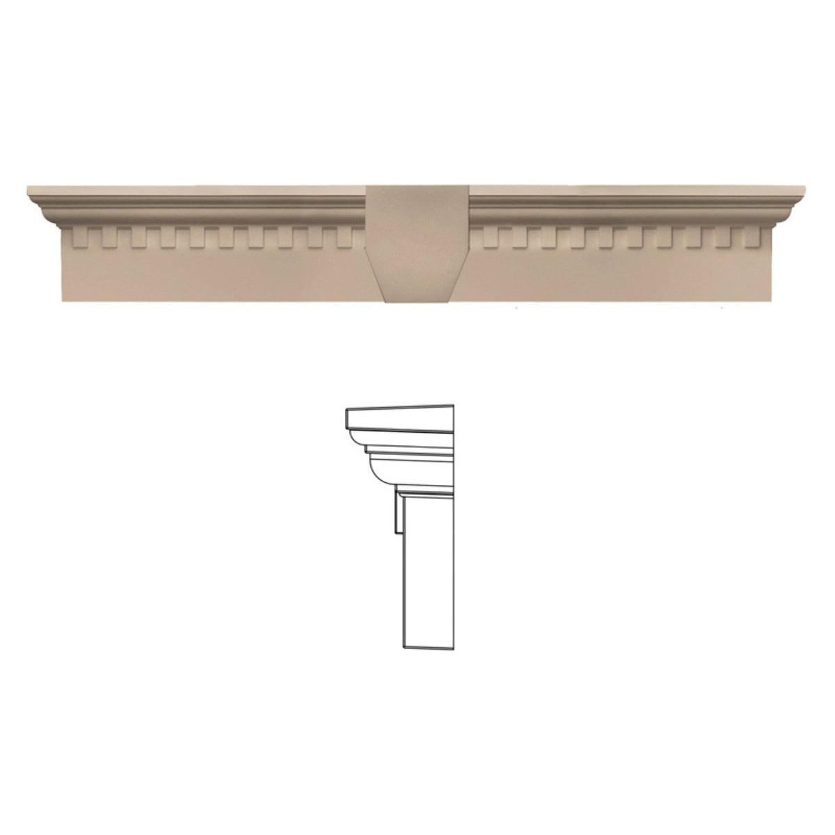 Dentil Window Header with Keystone I76649