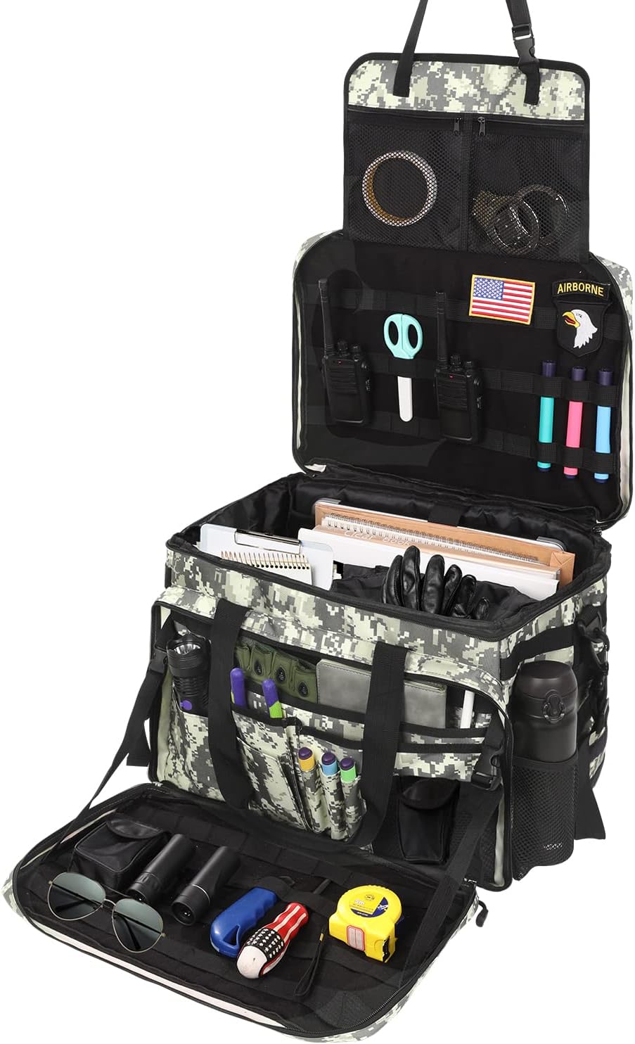 Black Patrol Bag with Divided Compartment Drink Holder T682657