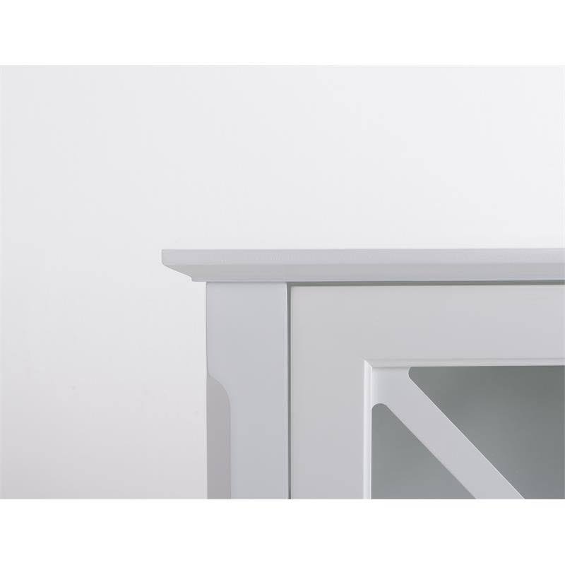 White Wood Accent Cabinet with Four Doors Z425188