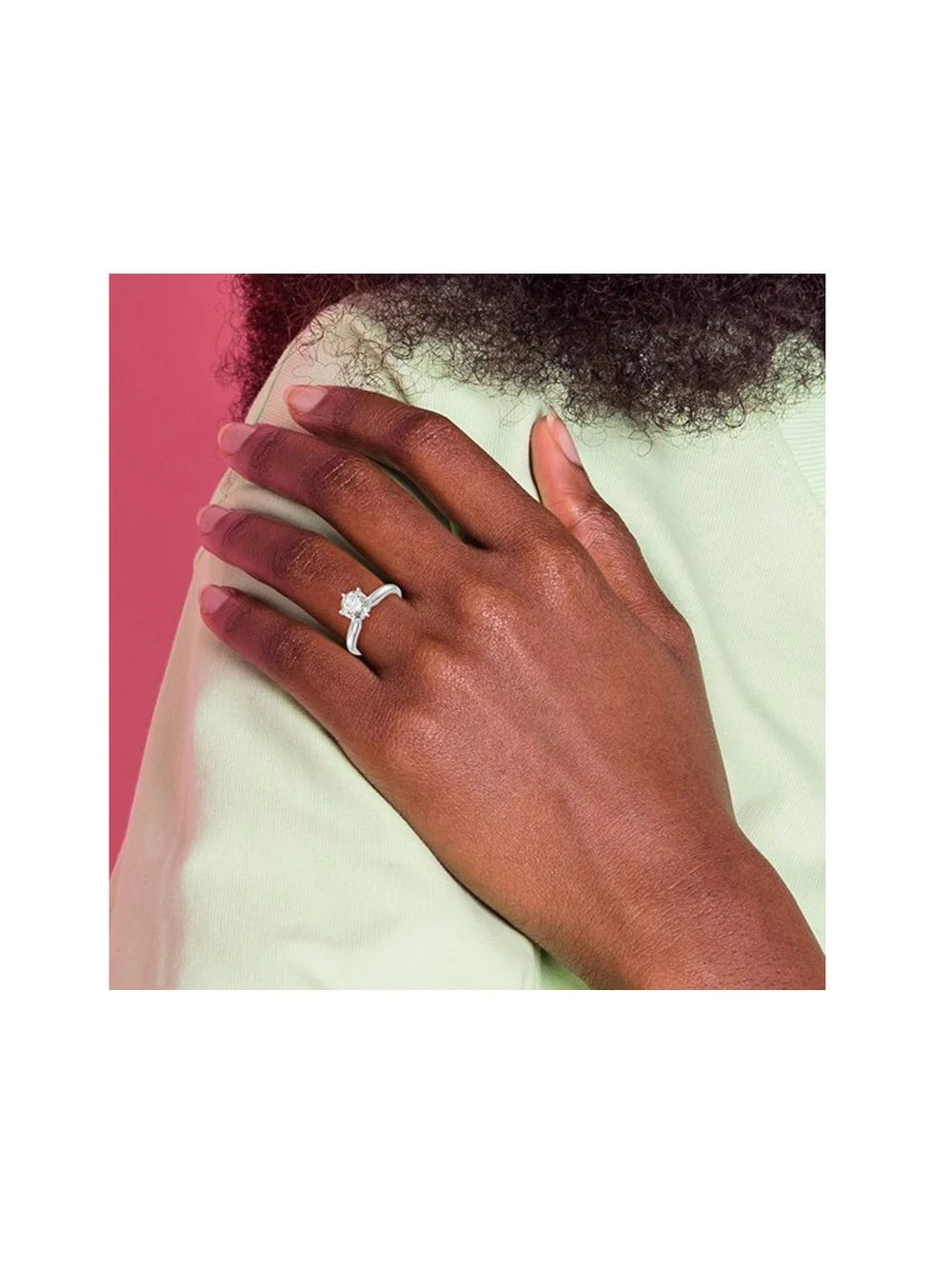 14K White Gold Lab-Grown Diamond Solitaire Engagement Ring S290463