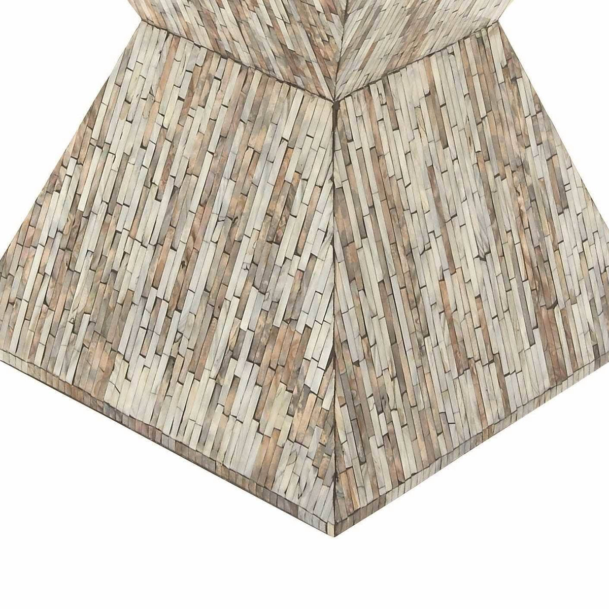 Wood Shell Inlay Accent Table E9017