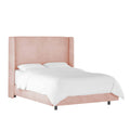 Blush Velvet Wingback Bed M527589