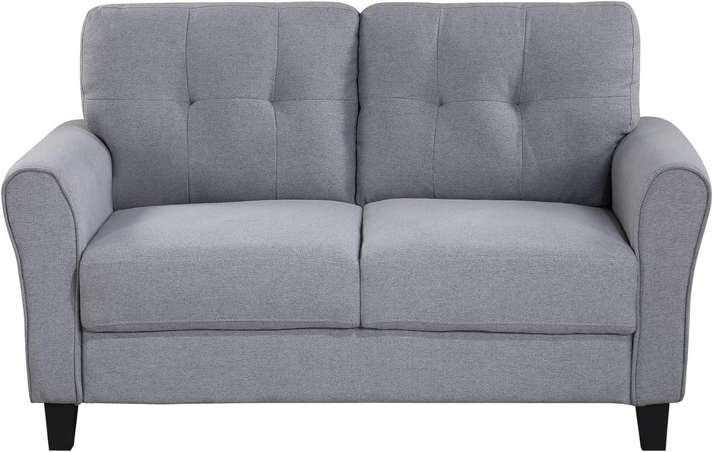 Light Grey-Blue 3-Seat Sectional Sofa Set with Armchair Loveseat U56734