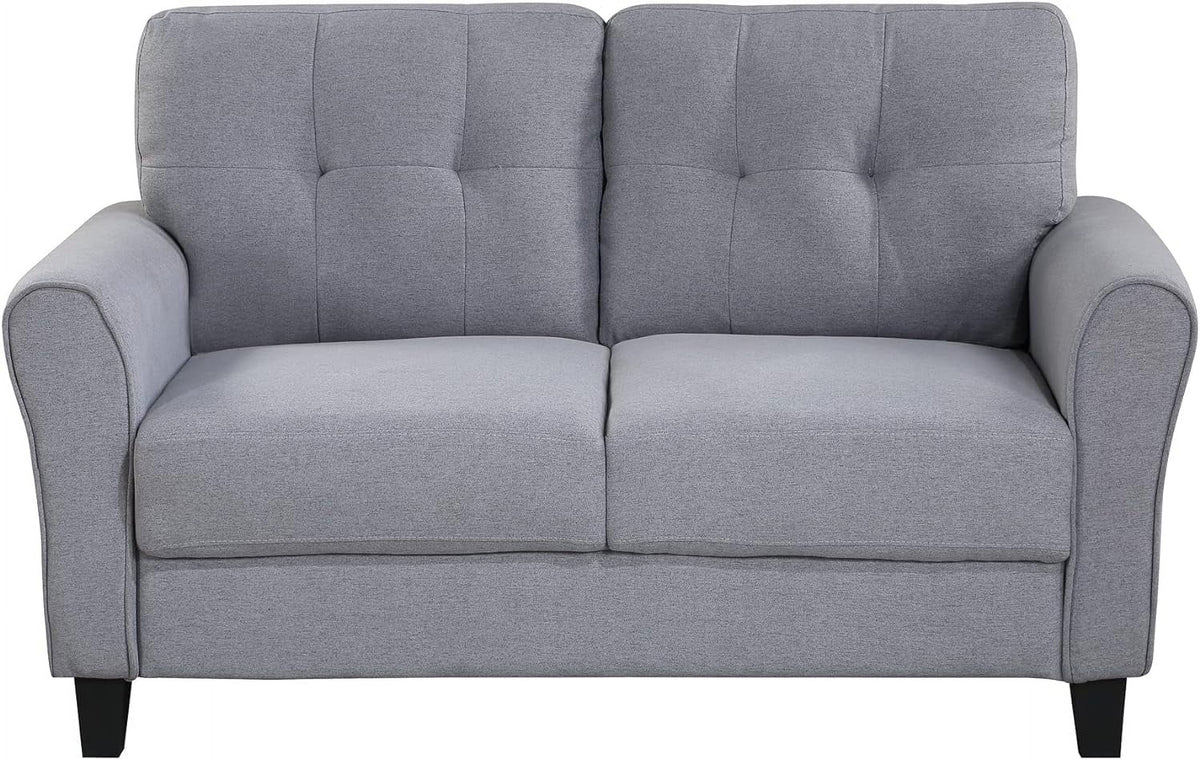 Light Grey-Blue 3-Seat Sectional Sofa Set with Armchair Loveseat U56734