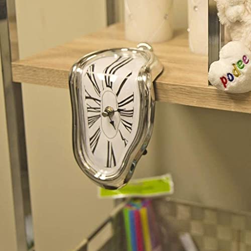 Silver Melted Clock V338106