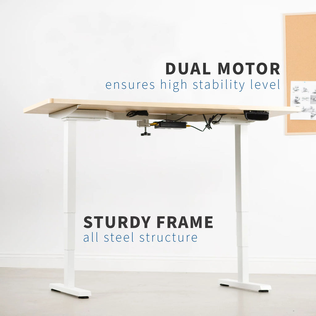 White Electric Standing Height Adjustable Desk Frame U707