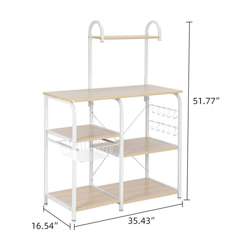 Light Beige Stainless Steel Kitchen Rack with 10 Hooks T9160