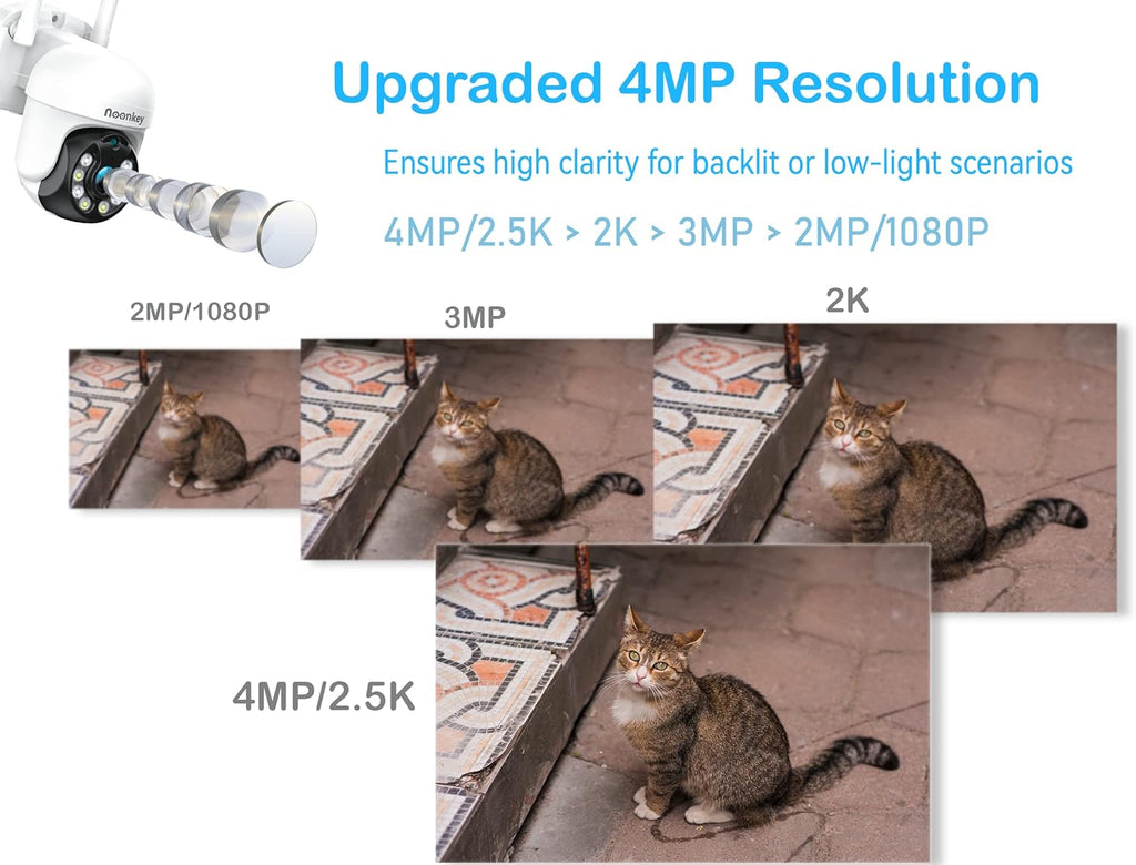 4MP 2.5K 360° Pan Tilt WiFi Security Camera Z63042