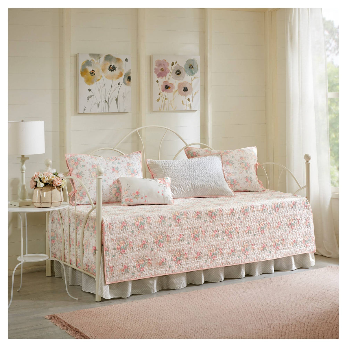 6 Piece Cotton Percale Daybed Cover Set Y7193