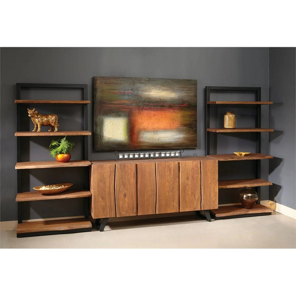 Light Brown Acacia Solid Wood Bookcase K855